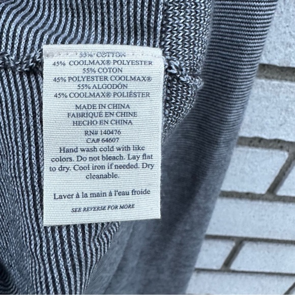 Faherty Movement Crewneck Sweater Ivory Ash Feeder Gray Stripe - Picture 4 of 8